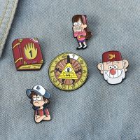 Fun Cartoon Film and Television Characters Avatars Enamel Brooches Round Books Alloy Pins Punk Jewelry Gifts