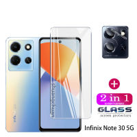 2 In 1 Infinix Note 30 5G 3D กระจกเทมเปอร์ HD ปกป้องหน้าจอสำหรับ Infinix Note 30เลนส์กล้องถ่ายรูปแก้วฟิล์มกันรอยป้องกันเต็มพื้นที่ของหน้าจอ Infinix 30i ร้อน