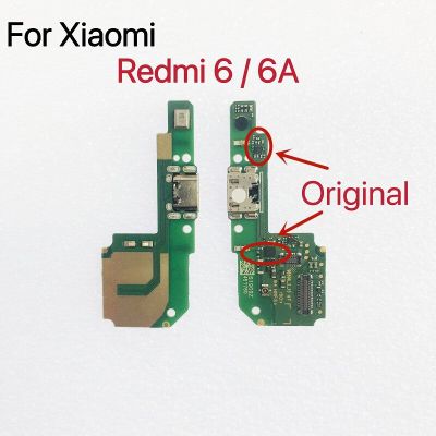 บอร์ดซ่อมโทรศัพท์มือถือใหม่ดั้งเดิมเหมาะสำหรับ Xiaomi Redmi 6 USB ปลั๊กพอร์ตชาร์จชิ้นงอสำหรับเปลี่ยนสำหรับ Redmi 6A