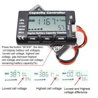 ใหม่แบตเตอรี่เครื่องทดสอบความจุตัวตรวจสอบแบตเตอรี่คอนโทรลเลอร์ LCD สำหรับ LiPo ชีวิต Li-Ion NiCd NiMh,แรงดันไฟฟ้าตัวบ่งชี้ความจุ