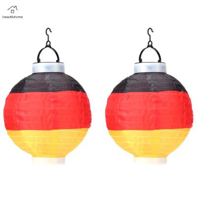 โคมไฟธง&nbsp;เยอรมันพลังงานแสงอาทิตย์2ชิ้น,โคมไฟแขวนกลางแจ้งตกแต่งเทศกาล