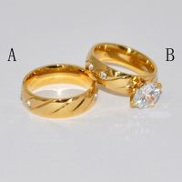 Hot sale stainless steel ring with zircon18k gold plated in high quality