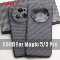 ?มีในสต็อก?HANWOR เคส600D คาร์บอนไฟเบอร์บางเฉียบสำหรับ Honor Magic 5 Pro เคสโทรศัพท์อะรามิดไฟเบอร์ป้องกันลายนิ้วมือมหัศจรรย์5ชิ้น