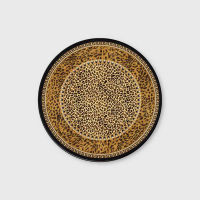 Leopard Print Mat Living Room Round Carpet Modern European Wild Yellow Brown Black Bedroom Floor Rug Anti Slip Chair Lounge Rug