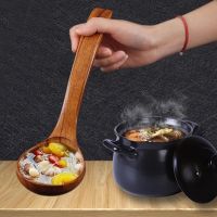 ✴ 1PC Kitchen Long Handle Wooden Spoon Dessert Rice Soup Spoon Teaspoon Cooking Spoons Wood Spoon Kitchen Accessories Home Gadgets