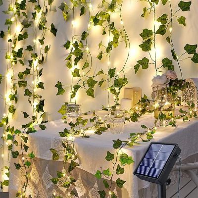 ✓ Fairy Lights Solar Lights Maple Leaf Waterproof Outdoor Garland 10M/5M/2M Solar Lamp Christmas Garden Wedding Party Decoration