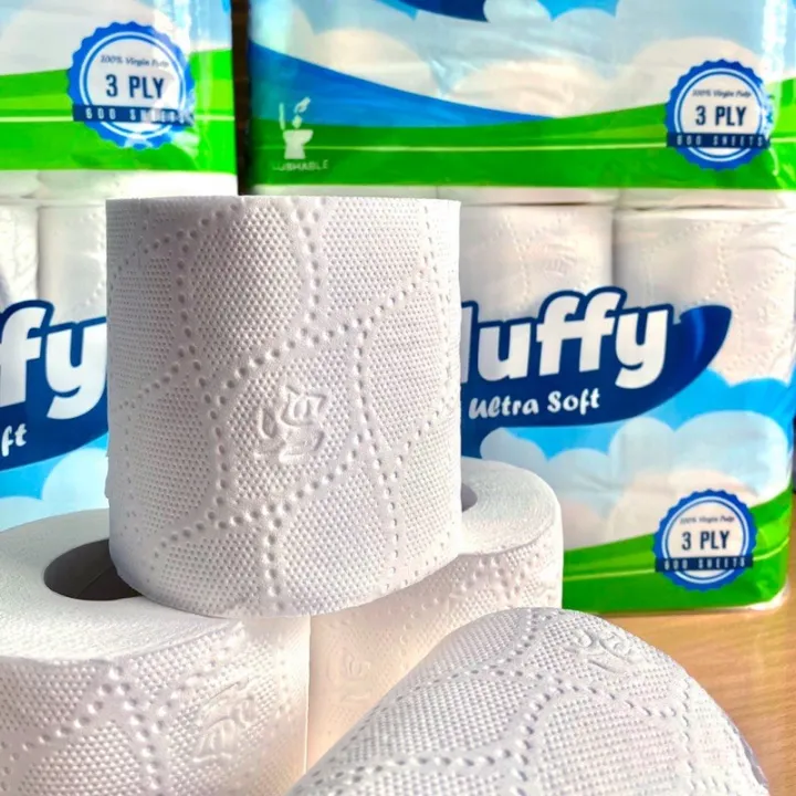 practical Fluffy Essentials Flushable Tissue 3 ply 200 pulls x 12