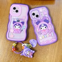 Sanrio Kuromi น่ารักพร้อมพวงกุญแจ,เคสโทรศัพท์จี้สำหรับ Samsung Galaxy S20 S22 S21 Ultra FE Plus 5G Cover