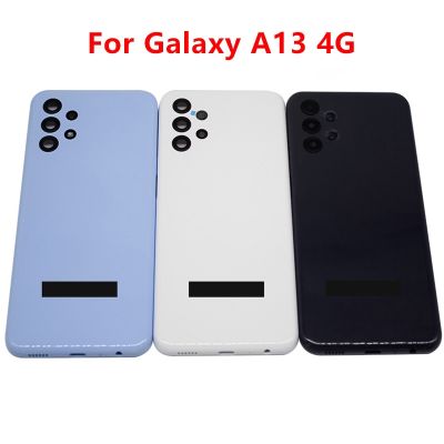 （shine electron）เคสโทรศัพท์ Samsung Galaxy A13 4G 2022,ฝาหลังแบตเตอรี่ฝาหลังมีเลนส์กล้องโลโก้อะไหล่สำหรับเปลี่ยนเคสด้านหลังที่ประตู A135