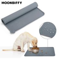 Pet Cat Bowl Food Mat with High Lips Silicone Non-Stick Waterproof Dog Food Feeding Pad Puppy Feeder Tray Water Cushion Placemat