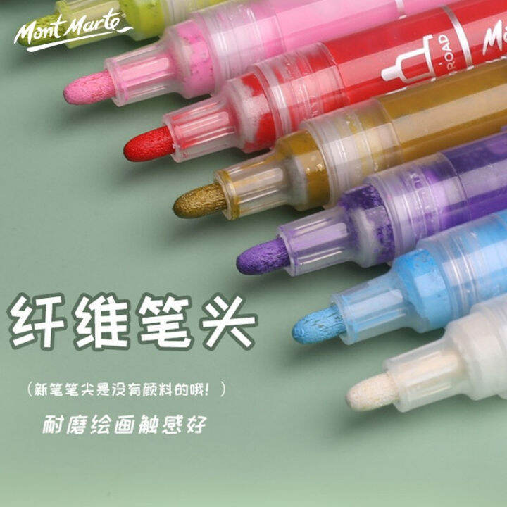 mont-marte-ปากกาอะคริลิก12สีสีอะคริลิก-diy-ชุดปากกามือวาด-graffiti-ปากกา