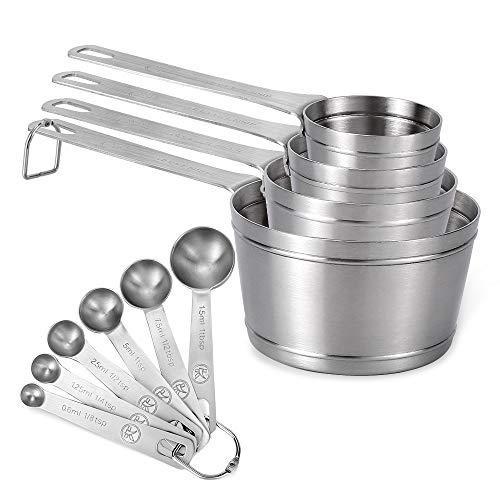 LucKsury Measuring Cups and Spoons Set of 8 piece in 18/8 (304