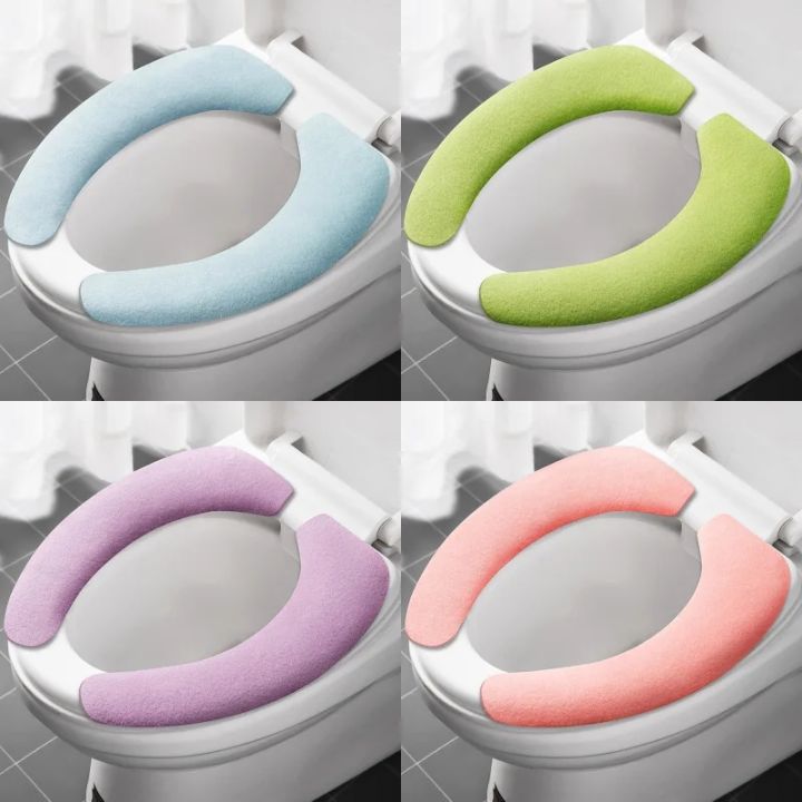 Toilet Seat Cover Universal WC Paste Toilet Sticky Seat Pad Soft Washable  Bathroom Seat Lid Cover Mat Cushion