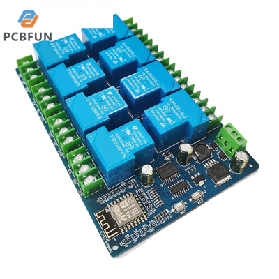 pcbfun แหล่งจ่ายไฟ DC7-28/5V บอร์ดพัฒนา ESP-12F โมดูลรีเลย์30A 8ช่องสัญญาณ Wi-Fi ESP8266