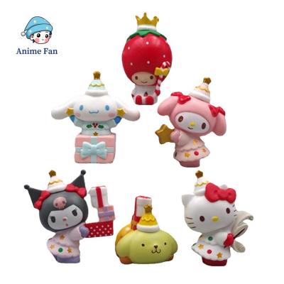 ANIME FAN Birthday Gift Kawaii Cartoon Gift for Kids พีวีซี เครื่องประดับมินิ ลูกแมว Anime Models มายเมโลดี้ ของเล่นโมเดลคุโรมิ ตุ๊กตา Cinnamoroll