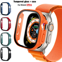 นาฬิกาอัจฉริยะเคสสำหรับ Apple Watch กระจกและสาย49มม. อุปกรณ์เสริมสำหรับ I Watch ซีรีส์กันชน PC + กระจกกันรอยสมาร์ทโฟนป้องกันหน้าจอ