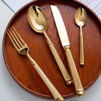 4ชิ้นสดใส1810สแตนเลสหรูหราชุดช้อนส้อมอาหารเย็นบนโต๊ะอาหารมีดช้อนส้อม Flatware เครื่องล้างจานปลอดภัยช้อนส้อม