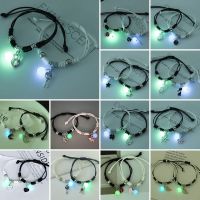 COD DSFDSFEEEE 2Pcs Luminous Bracelet Woven Adjustable Fashion Women Men Couples Bracelets Jewelry Accessories