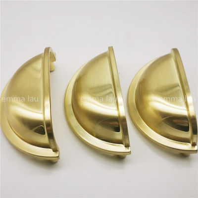 American Semicircle Embedded Cupboard Handle Drawer Knobs Golden Brushed Cabinet Door Handles Thickened Furniture Hardware