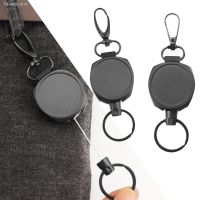 ✸ 1PC Simple Classic Black Round Carabiner Backpack Buckle Retractable Easy Pull Buckle Outdoor Anti-lost Anti-theft Keychain