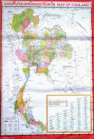 โปสเตอร์แผนที่ประเทศไทย สีแดง Poster Map Thailand Red Style