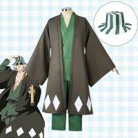 Kimono Gifts Anime Bleach Cosplay Hat Yellow Wigs Costumes Kisuke Urahara Cosplay Clogs Shoes Uniforms Halloween Anime Cosplay