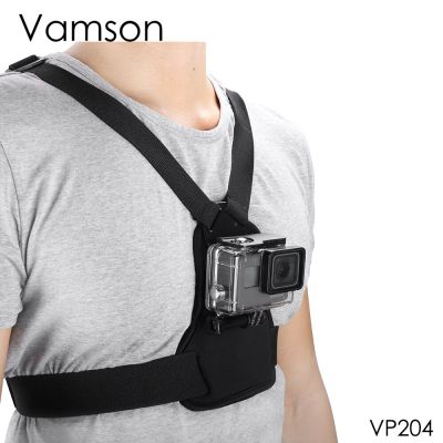 Vamson กล้อง Gopro,สำหรับ Gopro 10 9 8 7 6 5อุปกรณ์เสริมสำหรับกล้อง Gopro สายรัดหน้าอกสายที่ยืดหยุ่นบังเหียนร่างกายสำหรับกล้อง DJI OSMO Action สำหรับกล้อง Yi