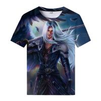 Final Fantasy VII Remake 3D พิมพ์เสื้อ Cool Sephiroth T เสื้อสำหรับผู้ชายผู้หญิงเสื้อยืดแนวโน้มบุคลิกภาพ T เสื้อ