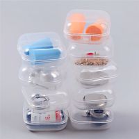Transparent Portable Flip Jewelry Box / Mini Transparent Square Plastic Storage Boxes / Pill Box Parts Tool Box Earplug Box