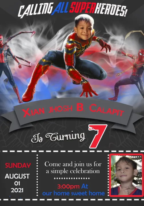 Invitation Card Spider (man) Theme Customized | Lazada PH