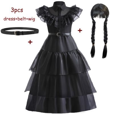 Movie Wednesday Cosplay Dresses Carnival Addams Cosplay Party Costume Gothic Wind Kids Children Dress Halloween Party Costumes