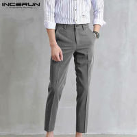 [สมบูรณ์แบบ] INCERUN Mens Chino Harem Trousers Casual Workwear กางเกงขาตรงกางเกงทรงหลวม (สไตล์เกาหลี)