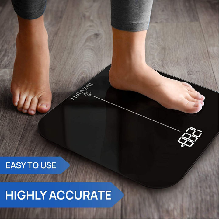 inevifit-premium-bathroom-scale-highly-accurate-digital-bathroom-body-scale-precisely-measures-weight-up-to-400-lbs