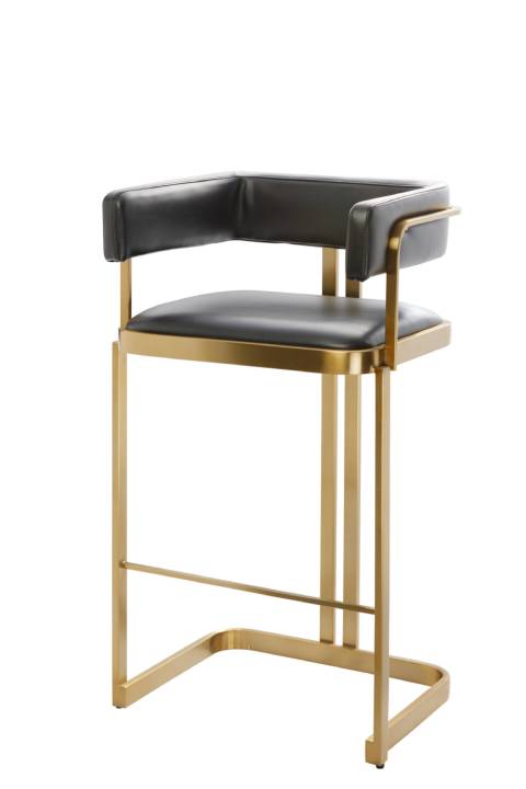 modernform-เก้าอี้บาร์สตูล-matey-ritz-ขาสแตนเลส-สีทอง-เบาะ-pvc-สีเทาดำ