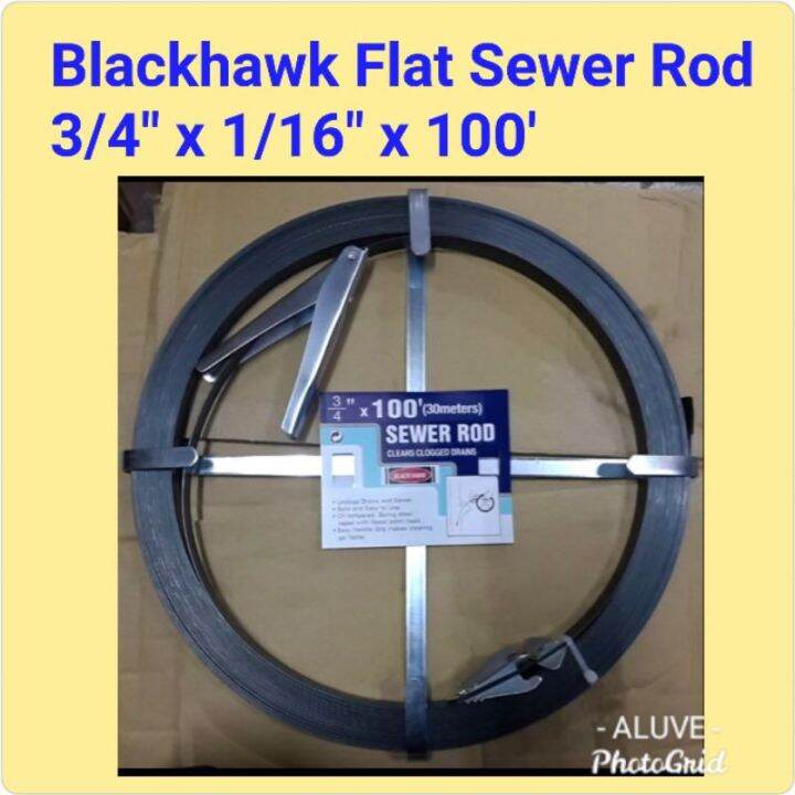 Flat Sewer Rod 3/4" x 1/16" x 100ft (30meters) Blackhawk Drain