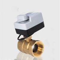 ✘◊◇ DN15 DN20 DN25 DN32 DN40 Brass Motorized Ball Valve 3-Wire Two Control Electric Actuator AC220V 3 Ways /2 Way with Manual Switch