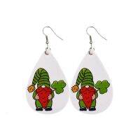 12 Pairs St-Patrick’s Day Gnome Faux Leather Earrings Bulk Teardrop Earrings Kit A5KE