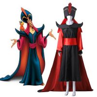 The Arabian Nights Aladdin Jafar Lamp Jafang Cosplay Costume Aldult Man Woman Halloween Party Wizard Cape And Hat Clothes Suit