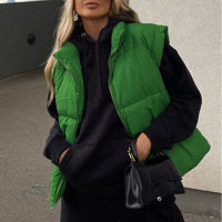 Padded Womens Vest Oversize Sleeveless Coats Woman Winter 2021 Thick Warm Windproof Waistcoat Casual Loose Solid Puffer Jacket