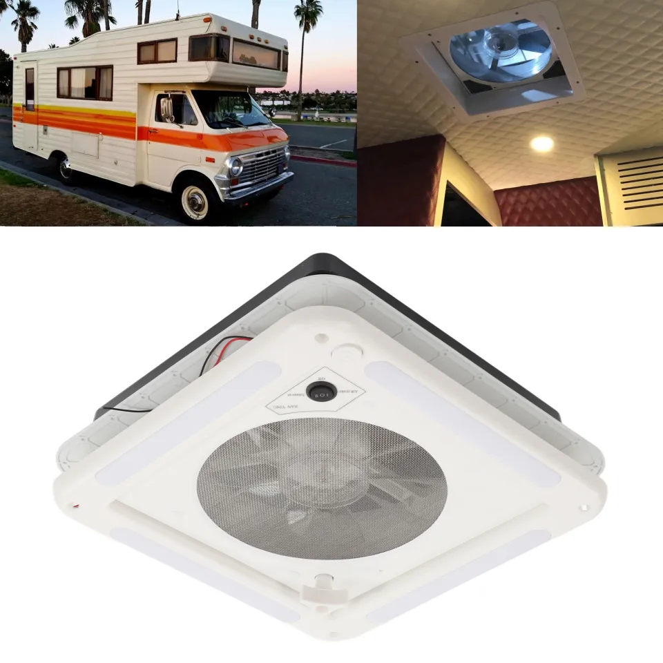 Motorhome Roof Vent Fan, 10Blades AirInletOutlet Low Noise Bathroom  RoofExhaust Fan DualMode For Van For Yachts 