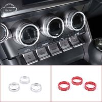 แหวนหัวเครื่องปรับอากาศควบคุมสีเงิน/แดงสำหรับ Subaru BRZ Toyota 86 2022อะลูมินัมอัลลอยอะไหล่รถยนต์