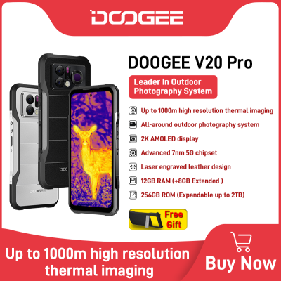 DOOGEE V20 Pro Rugged Phone 12GB+256GB 6.43”2K AMOLED Display 1440*1080 7nm 5G Phone Thermal Imaging Cellphone