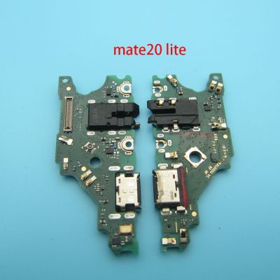 บอร์ดชาร์จดั้งเดิม 100% สําหรับ Huawei Mate 20 Lite Pro พอร์ตชาร์จ USB บน PCB Dork Connector Flex Cable อะไหล่