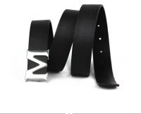 Womens Leather Belts Removable Letter M Plate Buckle High Quality PU Leather Belt For Jeans Dress Halloween