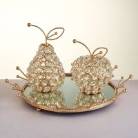 【CC】◙▥  Rhinestone Pear Ornament Wedding Gifts Desk Tabletop Decoration