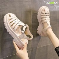 COD DSFGRTUTYIII Baotou Sandals Women 2022 New Style Summer Thick-Soled Shoes Students Comfortable All-Match Hollow Woven Roman