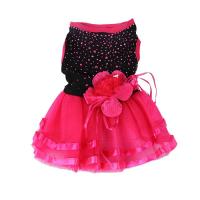 Pet Dog Female Rose Flower Gauze Dress Skirt Puppy Cat Princess Clothes Apparel Dresses