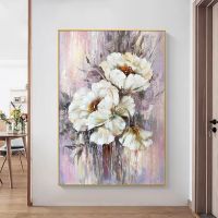 Hand-painted Oil Painting Canvas Flower Living Room Porch Decorative Painting Modern Dining Room Bedroom Mural Without Frame