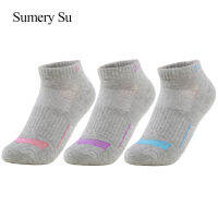 3 PairsLot Running Women Socks Short Outdoor Casual Cotton Comfortable Colorful Stripe Grey Sports Ankle Ladies Girls Gift