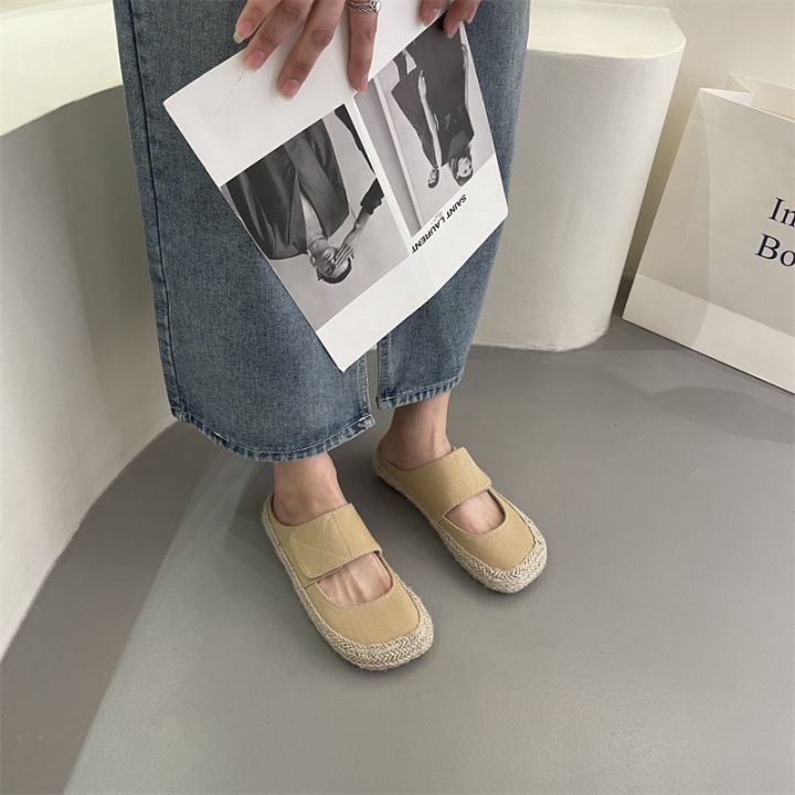 the-new-spring-and-summer-2023-baotou-straw-fisherman-outside-the-canvas-half-slippers-female-shoes-heelless-thick-bottom-half-order-shoes